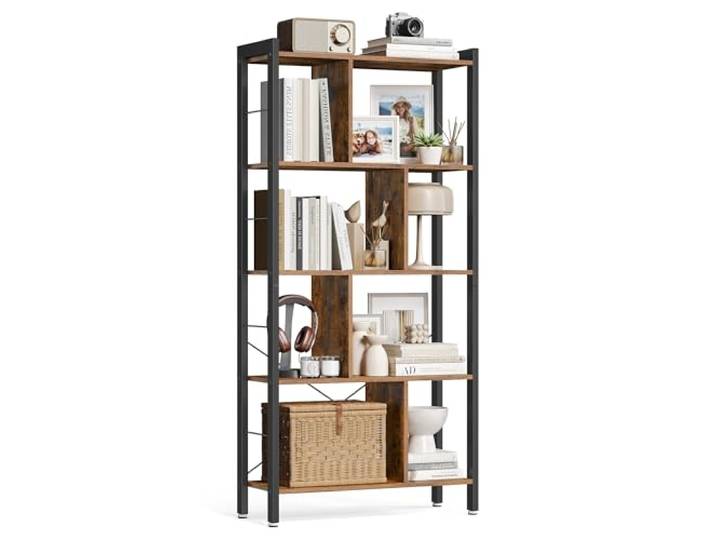 VASAGLE Regal, Bücherregal mit 5 Ebenen, Metallgestell