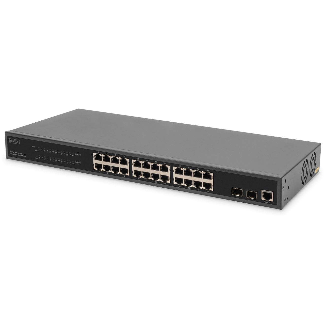 Digitus 24 Port L2managed Gigabit Ethernet Switch with PoE Injector 2 SFP Upload