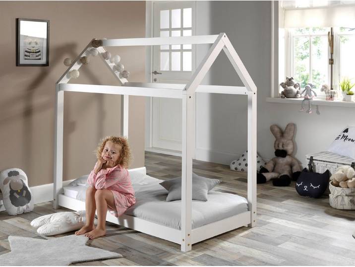 Faizee Möbel Kinderbett Hausbett Cabane Liegefläche 70 x 140 cm Natur oder Weiß