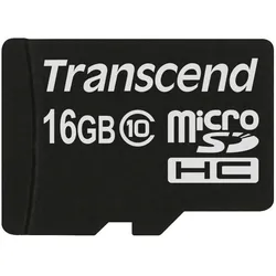 Transcend microSDHC Card SDAdapter (16 GB, microSDHC, U1, UHS-I), Speicherkarte, Schwarz
