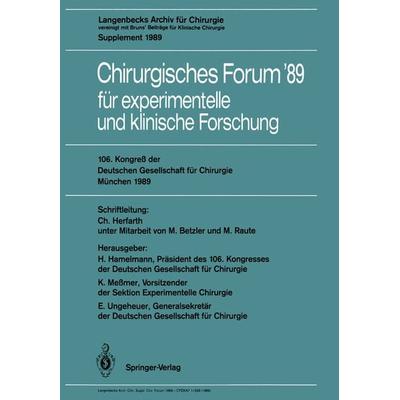 106. Kongreß der Deutschen Gesellschaft für Chirurgie München, 29. März — 1. April 1989, Taschenbuch von , Springer Berlin, 978-3-540-50898-4