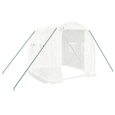 Helloshop26 - Gewächshauszelt für Pflanzen Blumen und Gemüse mit Stahlrahmen 4 m² 2 x 2 x 2 m weiß 02_0044583