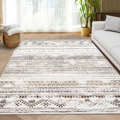 Garvee Geometric Stripes Soft Boho Washable Floor Area Rug