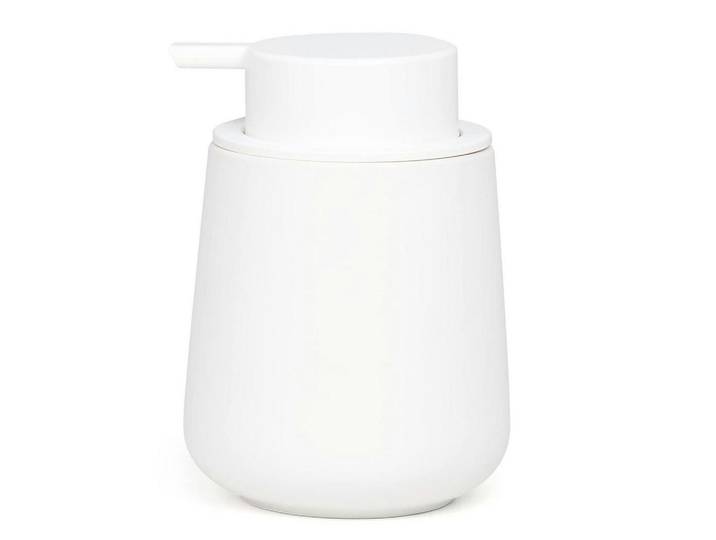 Seifenspender Keramik Weiß 350ml, 9x12x9 cm, Badaccessoires, Seifenspender