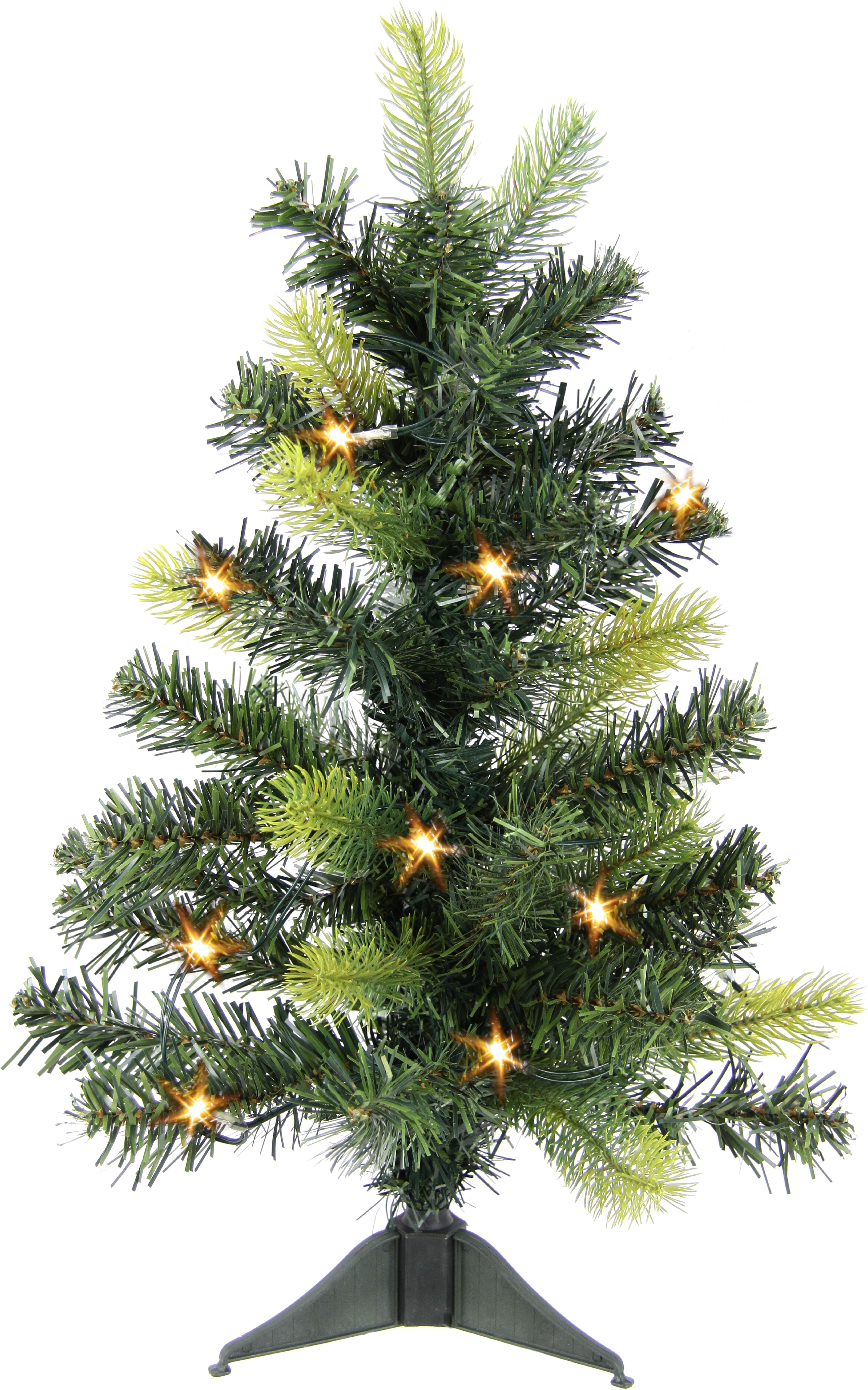 Künstlicher Weihnachtsbaum I.GE.A. "LED-Tannenbaum", grün, B:28cm H:60cm, Kunststoff, Weihnachtsbäume, Künstlicher Weihnachtsbaum, Mini Christbaum Weichnadel Kunsttanne Dekobaum Weihnachtsdeko Tanne grün H: 60cm bis