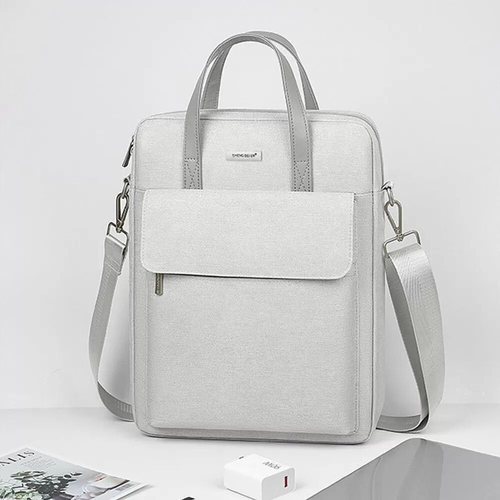 INF Mehrschichtige Laptop-Tasche aus Polyester – Wasserabweisend, leicht und stoßfest Grau 14 Zoll
