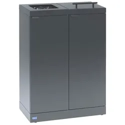 Mülltrennsystem Bica 886 Sortieranlage anthrazit 2 x 45 L integrierte Abfallbeutelhalter, hochwertiger Stahl