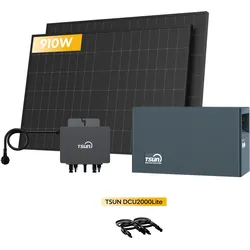 TSUN DCU2000Lite Solarspeicher für Balkonkraftwerke, mit 2 x 455W Bifaziale Solarmodule & 800W Mikro‐Wechselrichter. by Powerness - 2kWh / Standardversand