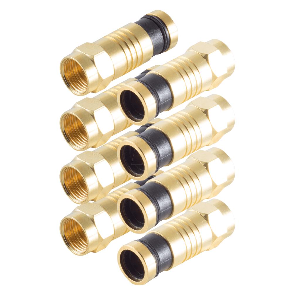 Shiverpeaks SHVP BS15-300814 - 4x f-Kompressionsstecker gold für Kabel 7.2mm (BS15-300814)