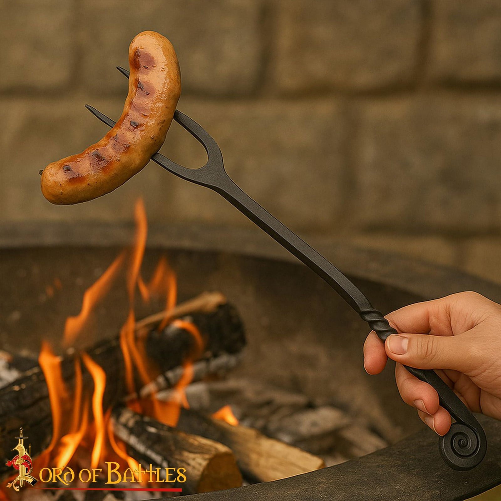 Dripio Handgesmede IJzeren Braadpan in Middeleeuwse Stijl, 26 cm
