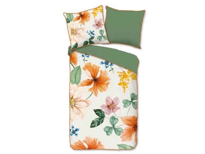 Wendebettwäsche Annabelle, Mehrfarbig, Floral, 135x200 cm, atmungsaktiv, Heimtextilien, Bettwäsche & Leintücher, Bettwäsche, Wendebettwäsche