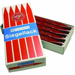 Gutenberg Siegellack 40001, rot, Urkundenlack, auf glatten Papieren, 10 Stangen
