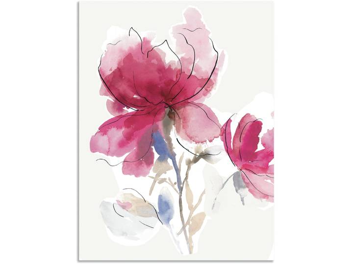 Wandbild ARTLAND Rosige Blüte I. , pink (farbe bild(er): pink), B:50cm H:70cm, Bilder, Wandbild, als Alubild, Leinwandbild, Poster in verschied. Grössen