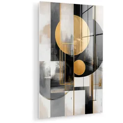 ACRYLGLASBILD Abstrakt - Gold - Silber - Formen - Ästhetisch - Modern Wandbild 60x90 cm