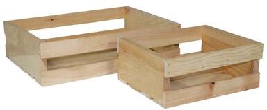 3 Stories Trading Company 2 Piece Unfinished Pine Pallet Style Half Crate Set