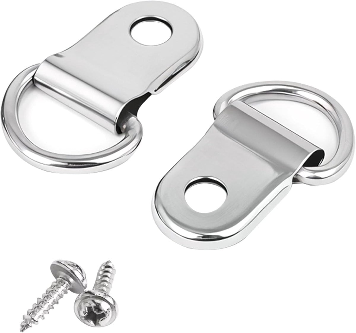 D-ring hangers voor schilderijen en fotohangers, roestvrij staal, Zilver, 10 x 25 mm