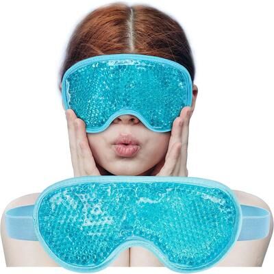 Uplifted Finds Gel Bead Hot And Cold Eye Mask For Puffiness Dark Circles And Relaxation dark Blue