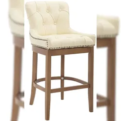 Proregal CHEFGASTRO Barhocker CORSICA Echtleder, Antik-hell HxBxT 109x55x57cm Echtleder Creme Barstuhl