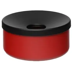 PROREGAL Robuster Tischascher | HxBxT 8x15,5x15,5cm | Stahl | Rot | Ascher Aschenbecher