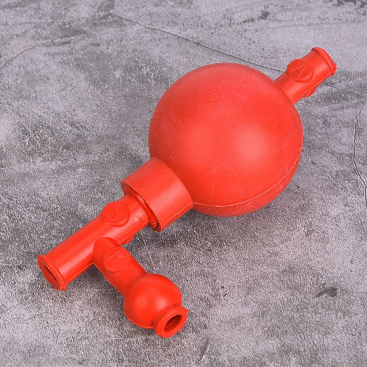 Dailygoods Pipetbal Rood - Laboratorium Zuigbal met 3 openingen voor tot 100 ml