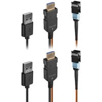 100m MPO-Glasfaser HDMI 8K60 Extender, HDMI Verlängerung orange/schwarz