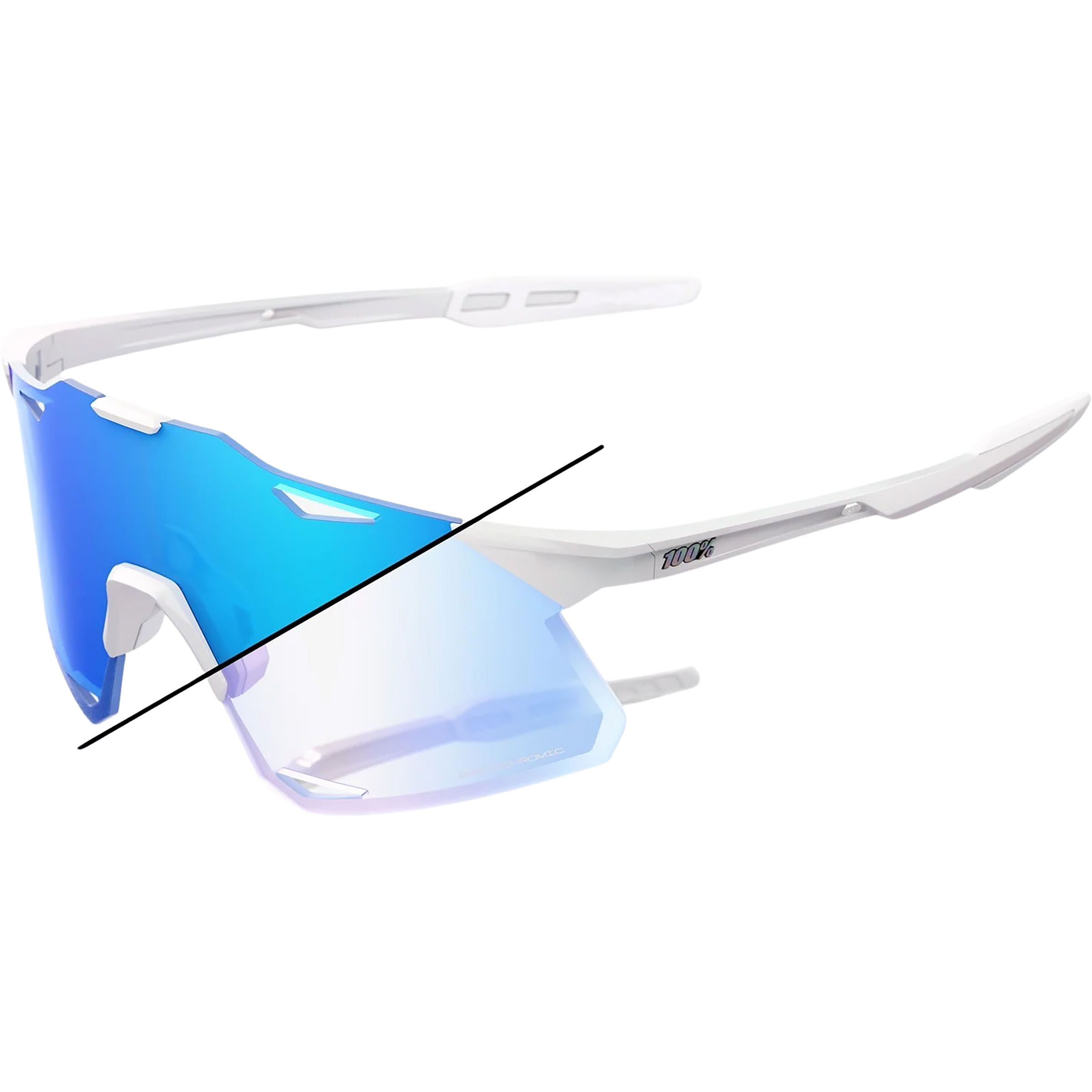 100% Hypercraft Bastille LE Photochromic Sportbrille Sportbrillen & Sportsonnenbrillen weiss Trailrunning | Mountainbike | Rennrad