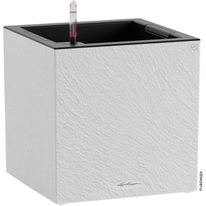 Lechuza Übertopf CANTO Slatestone 30 low, hellgrau, 30x30x30cm, aus Kunststoff, für innen & außen, Wasserspeicher & Innentopf