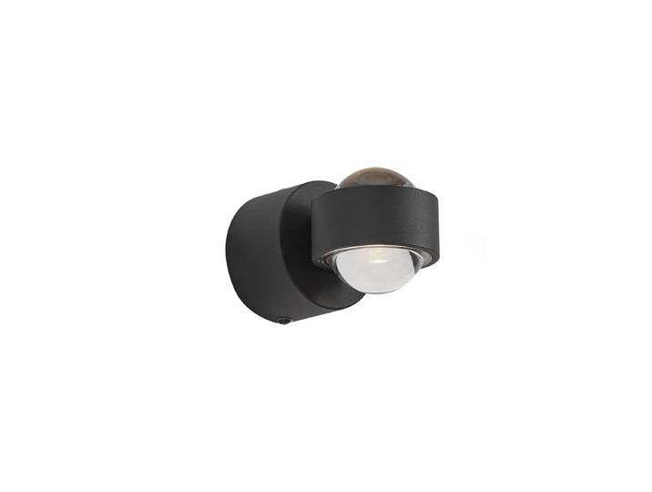 Applique murale design noire avec LED intégrée IP44 - Lens