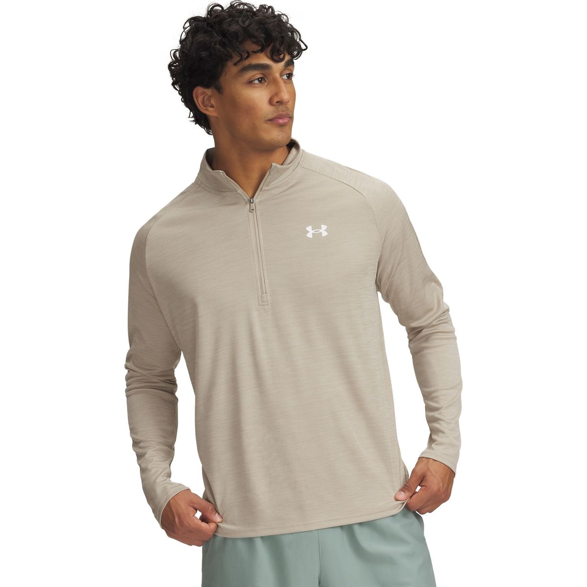 Under Armour Tech Textured 1/2 Zip brown black (299) XS 1382797-299-XS