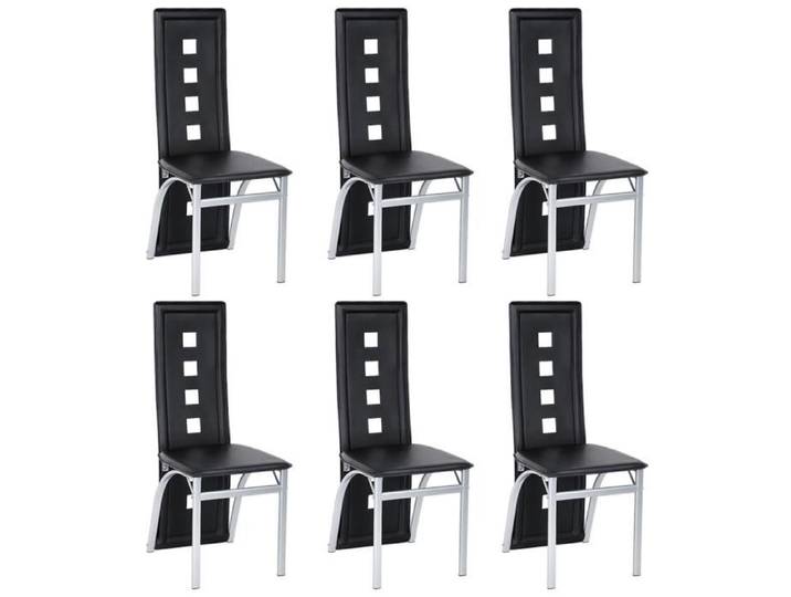 6pcs chaises avec dossier de salle à manger: 42*42cm H102cm noir