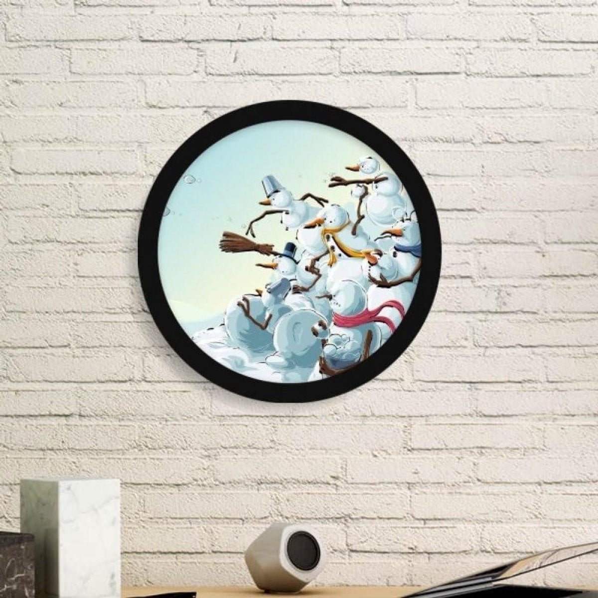 Zwart Kunstprint Schilderij met Houten Frame en Acryl Illustratie voor Muurdecoratie