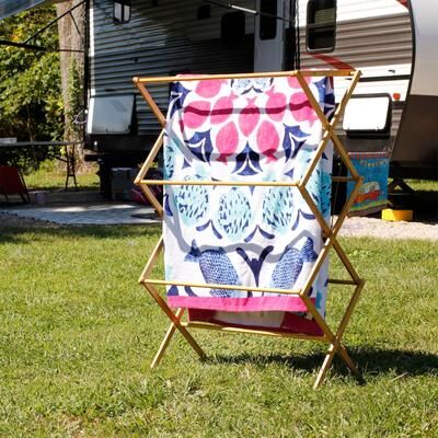 Household Essentials "Bamboo Folding Clothes Drying Rack - 29.0""L x 14.1""W x 42.1""H"