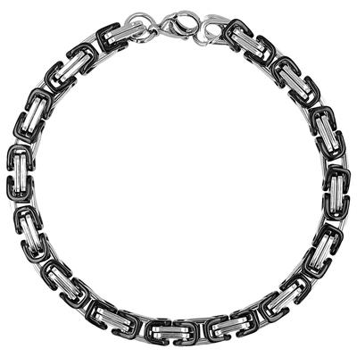 Armband ADELIA´S "Armband aus Edelstahl 19 cm", schwarz, Armbänder, Herren, 19cm, Edelstahl, Armband, Geschenkidee: zeitlos und vielseitig