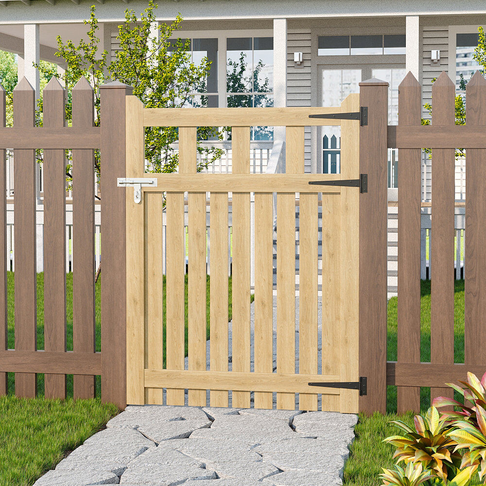 Latitude Run Bargman Gate Fencing with 1 Panel(s) Included Wooden 10 ft. H x 7.6 ft. W