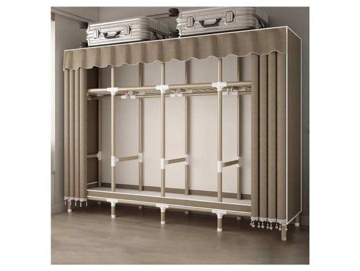SDGBCXD Tragbarer Kleiderschrank, Kleiderschrank for Aufhängen von Kleidung mit 4 Kleiderstangen und