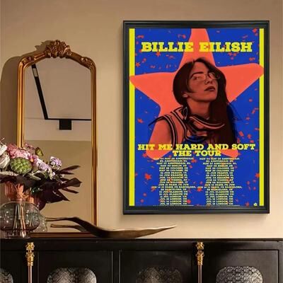 Uplift Picks Billie Eilish Vintage Poster Retro Kraft Paper Music Wall Decor Sticker 08 50x70 Cm