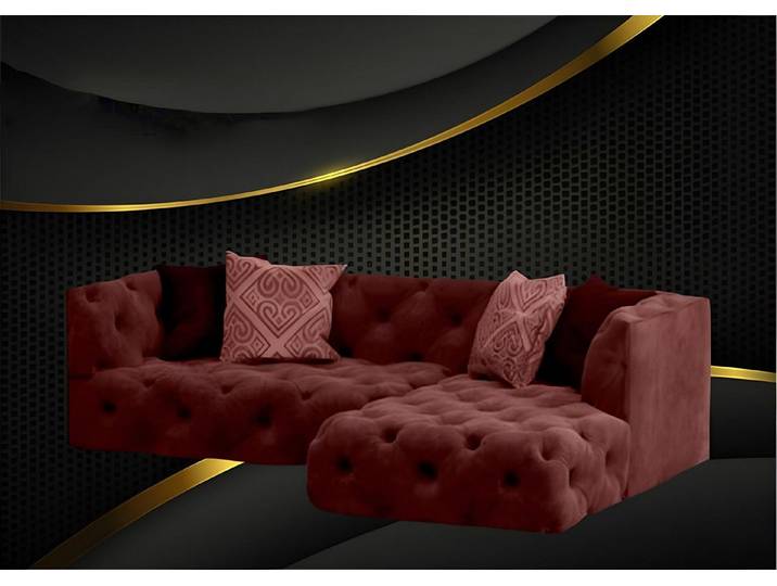 Xlmoebel Chesterfield-Sofa Ecksofa im Chesterfield Stil aus hochwertigem Textil in L-Form, Ecksofa L-Form, Hergestellt in Europa