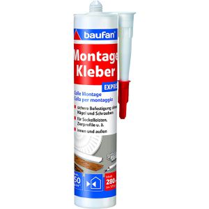 Baufan Montagekleber express für innen & außen, 280ml, Baukleber, schnellhaftend, weiß