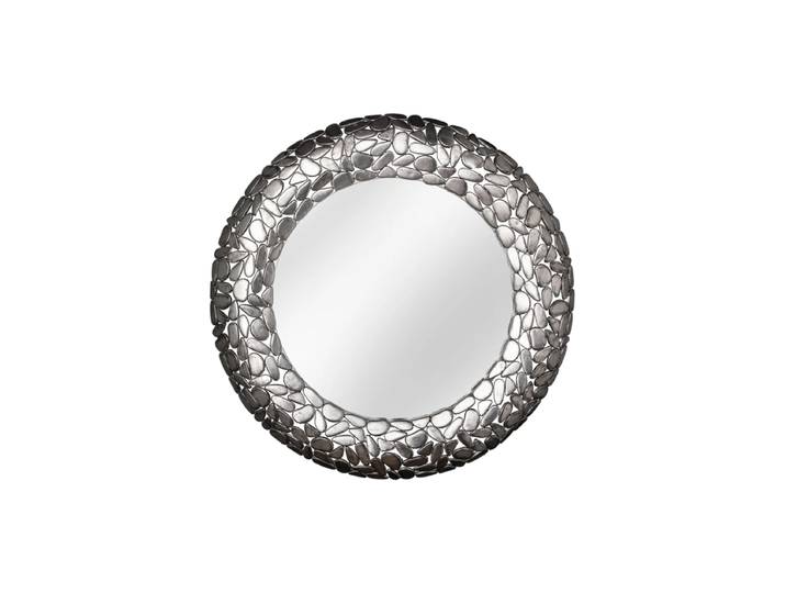 Grosser, runder Design Wandspiegel „Stone Mosaic“ Silber Invicta Interiors