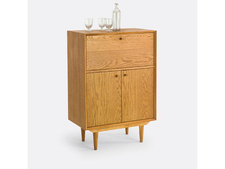 LA REDOUTE Meuble bar vintage, Quilda Marron Chêne Moyen