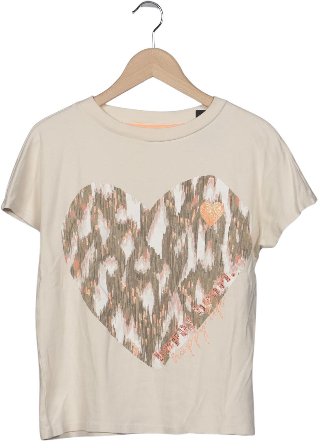 Street One Damen T-Shirt, Beige, Gr. M, Baumwolle - Second Hand
