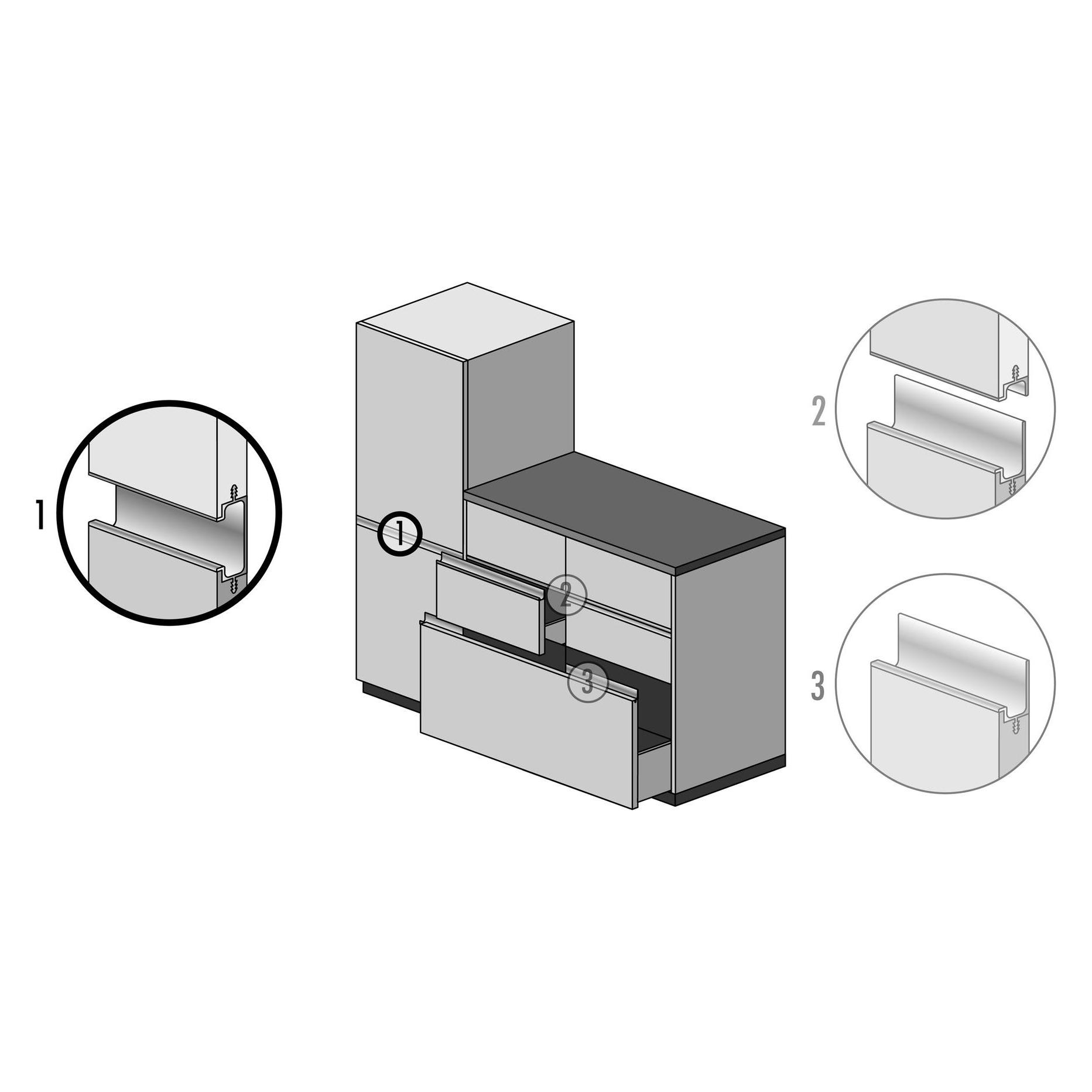 Werkstarck Griffleistenprofile mit Profilhöhe 51 mm (66.7031.511)