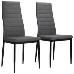 Décoshop26 - Set aus 2 modernen Küchen-/Esszimmerstühlen in hellgrauem Stoff CDS020482