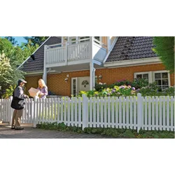 Kunststoffgartenzaun München Doppeltor 300 x 80 cm – Zauntor aus PVC, weiß – Gartentor in traditionellem Design – Tor für Vorgärten