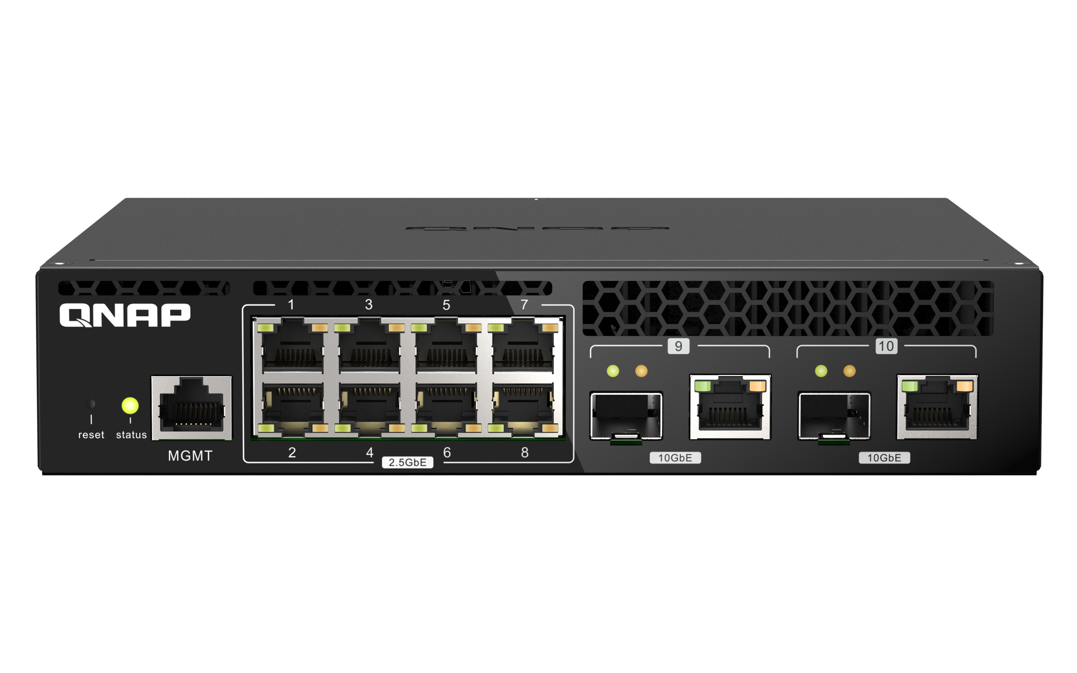 QNAP QSW-M2108R-2C Switch Managed 8 port 2.5Gbps, 2 port 10Gbps SFP+/ NBASE-T