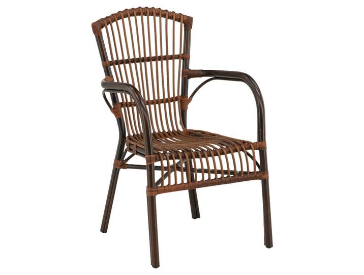 Gardenson Gartensessel, Braun, Metall, rund, 55x90x63 cm, Gartenmöbel, Gartensessel, Gartenstühle