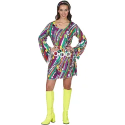 Metamorph 70er Retro Hippie Kleid Dizzy - für Fasching (40, 42)