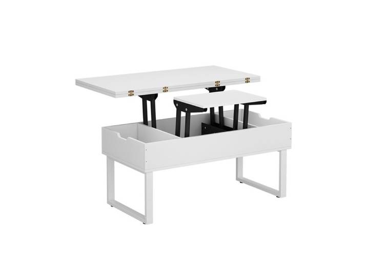 Table basse Lifty 100x50cm avec fonction ascenseur Blanc Vicco 57892
