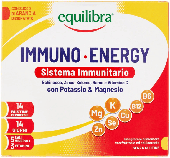 Equilibra Immuno Energy Potassio & Magnesio Integratore Difese Immunitarie 14 Bustine