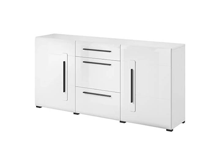 Lomadox Sideboard weiß Hochglanz modern, B/H/T: ca. 180/86/39 cm